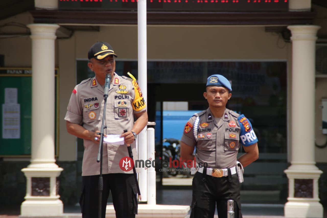 Kapolres Inhil Pimpin Apel Gelar Pasukan Operasi Aman Nusa II Muara Takus Penanganan Covid-19