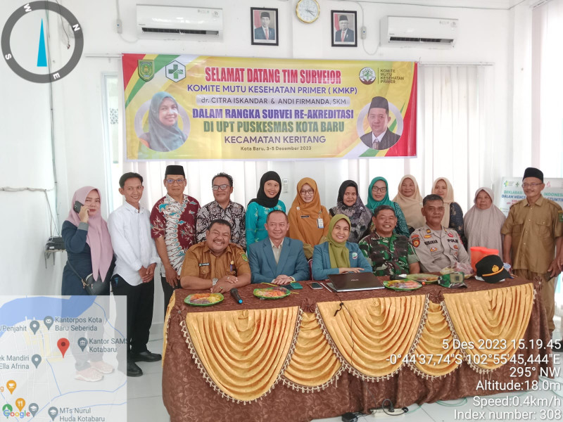 Tingkatkan Mutu Pelayanan Masyarakat, Danramil 09/Kemuning Ikuti Kegiatan Survei Re-akreditasi UPT Puskesmas Kota Baru