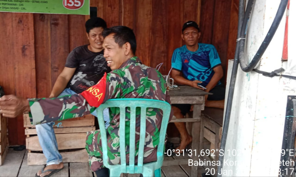 Waspadai Banjir, Koramil 07/Reteh Himbau Agar Jaga Keamanan dan Ketertiban Lingkungan