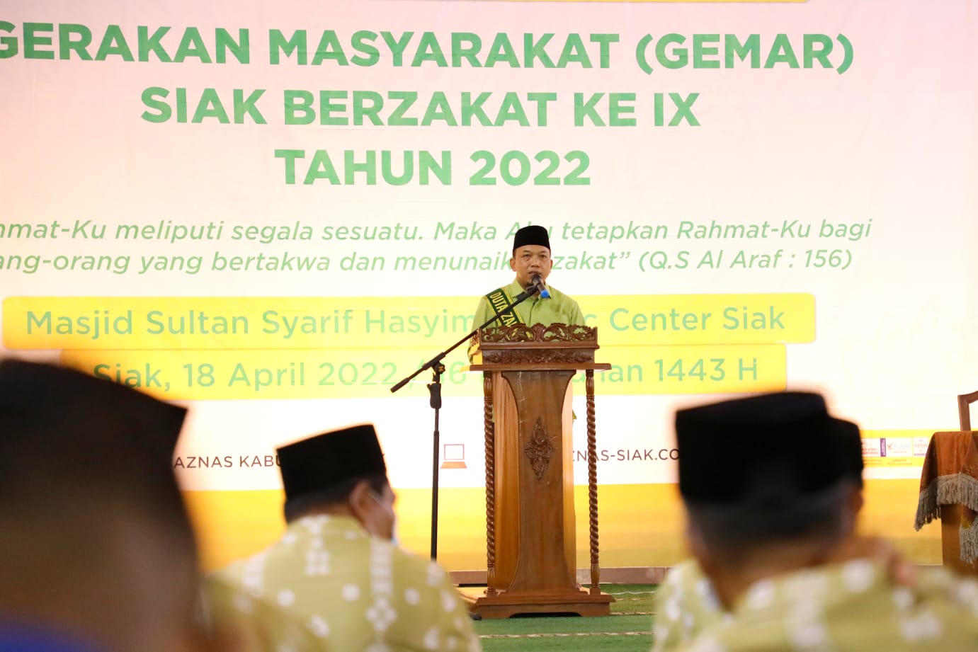 Wabup Siak Terima Augerah Sebagai Duta Zakat Dari BAZNAS Kabupaten Siak