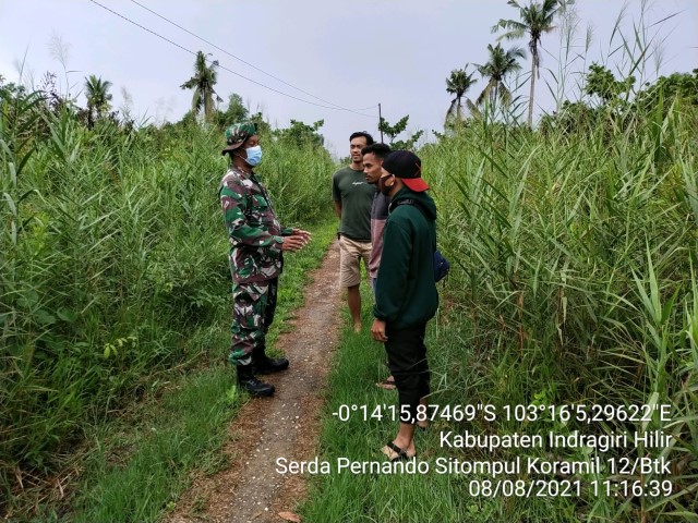 Babinsa Koramil 12/Batang Tuaka Gencar Antisipasi Karhutla 