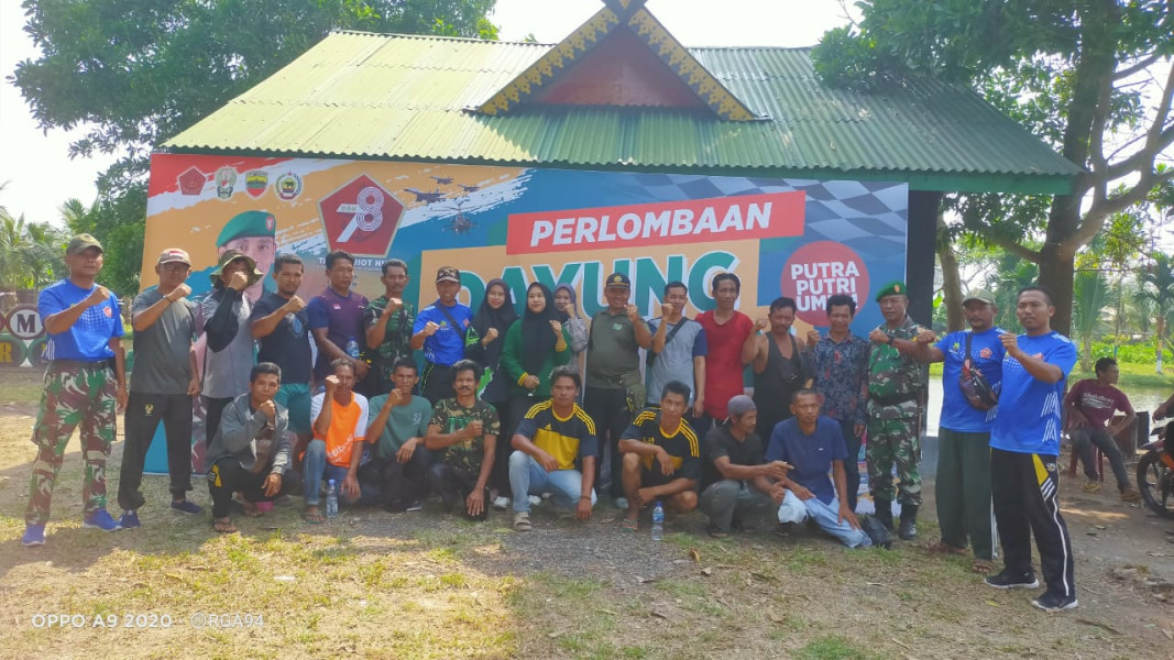 Peringatan HUT TNI Ke 78, Kodim 0314/Inhil Gelar Perlombaan Pacu Sampan