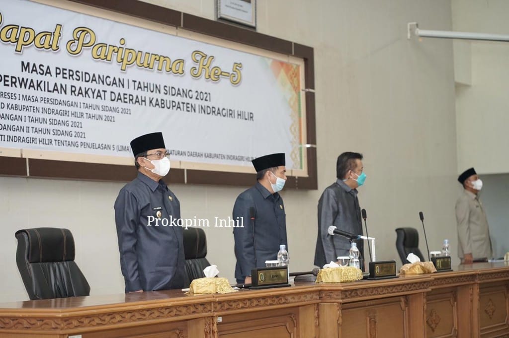 Bupati Hadiri Paripurna ke-5 Masa Persidangan I 2021 DPRD Inhil