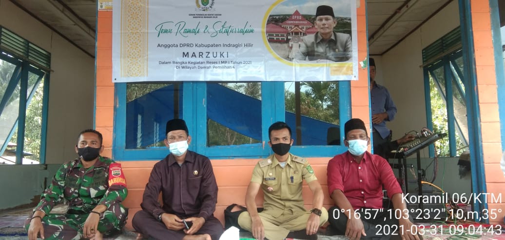 Babinsa Koramil 06/Kateman Hadiri Kegiatan Reses Anggota DPRD di Bandar Sri Gemilang