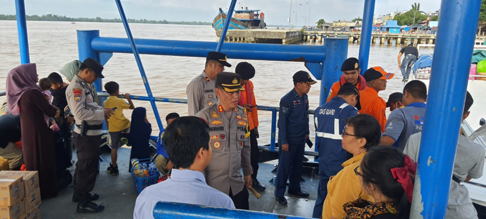 Kapolres Indragiri Hilir Melakukan Pemantauan Terhadap Arus Mudik Lebaran