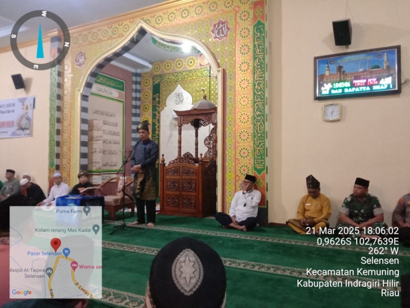 Danramil 09/Kemuning Dampingi Bupati Inhil Dalam Acara Safari Ramadhan dan Nuzulul Quran