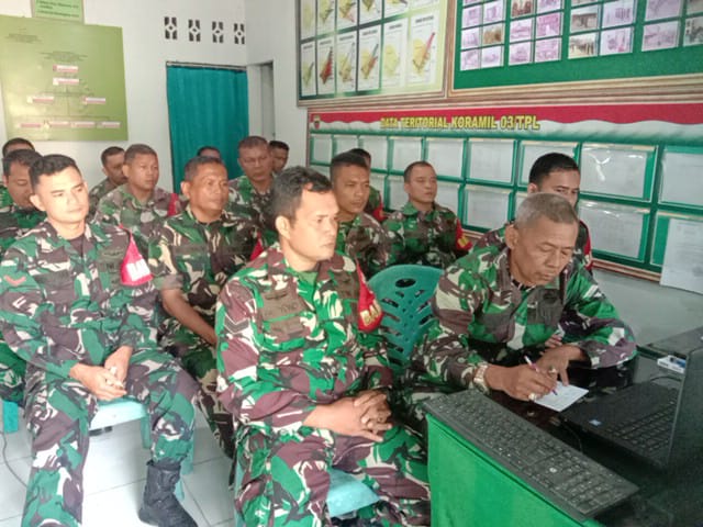 Dandim 0314/Inhil Beri Arahan Melalui Vidcon Tentang Tugas Perbantuan TNI Dalam Pengamanan Pemilu 2024 Kepada Prajurit