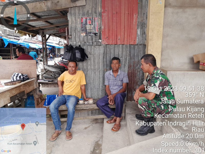 Ciptakan Silaturahmi Yang Baik, Koramil 07/Reteh Upayakan Terus Jaga Kedekatan Bersama Warga