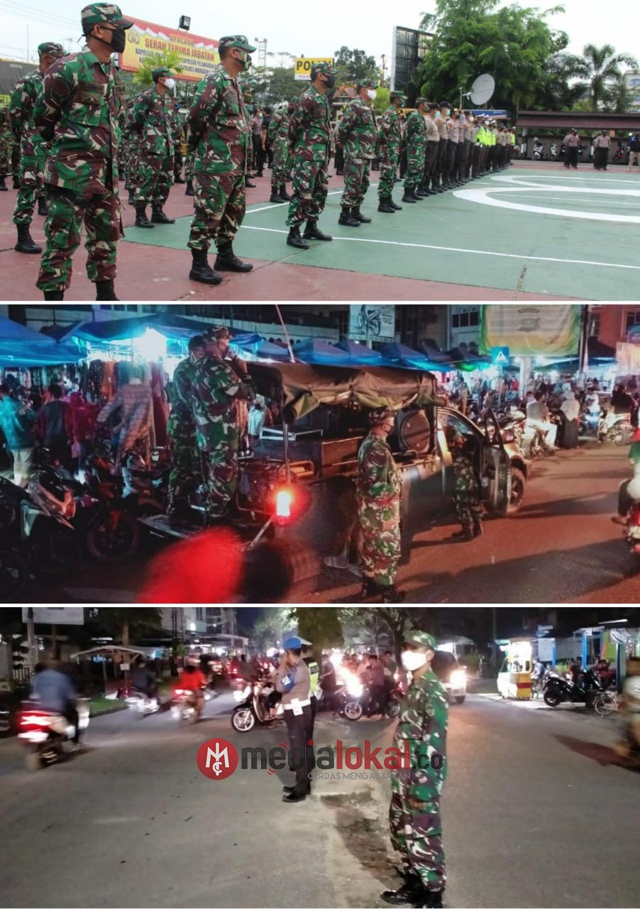 Kodim 0314/Inhil Kerahkan Personil Back Up Polri Amankan Malam Takbiran di Tembilahan