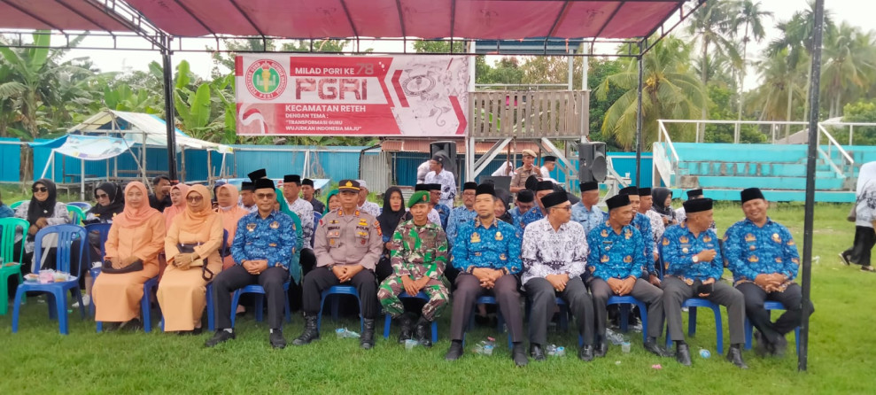 Jalin Silaturahmi Antara Pemerintah Desa Dengan Koramil 07/Reteh Melalui Upacara Dalam Rangka HUT Korpri, HUT PGRI dan HUT Kesehatan