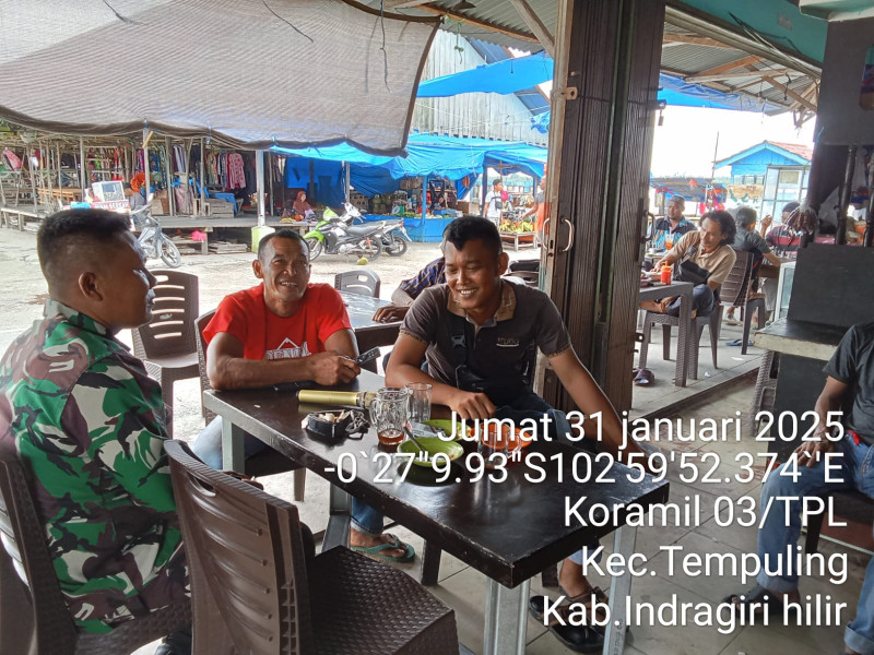 Jalin Keakraban, Babinsa Koramil 03/Tpl Coffe Morning  Bersama Mitra Karib