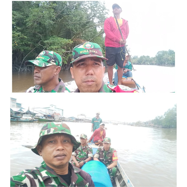 Babinsa Koramil 04/Kdr Lakukan Pemantauan Terhadap Karhutla Yang Menelusuri Aliran Sungai