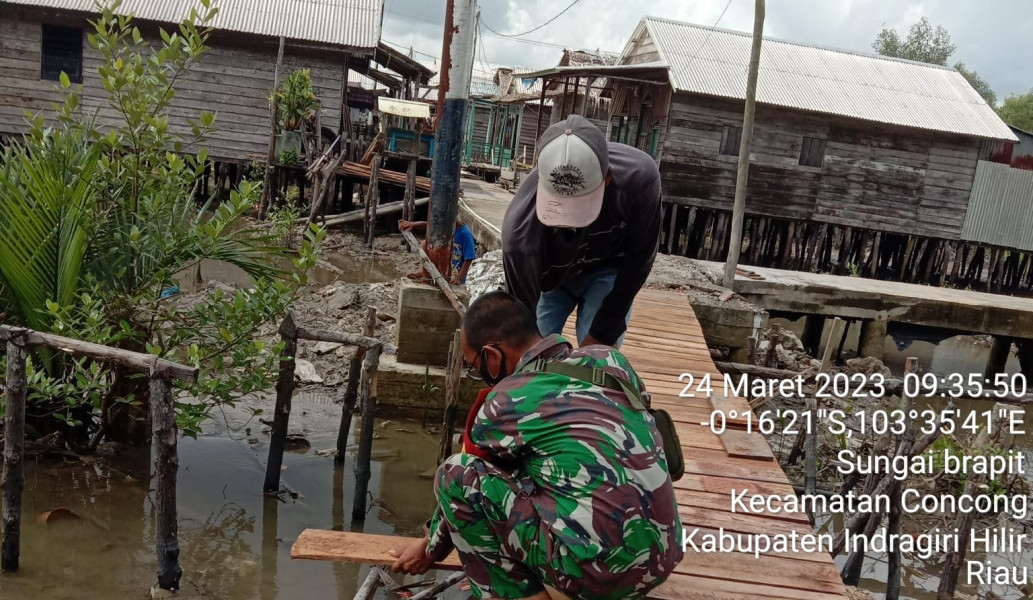 Babinsa Koramil 04/Kuindra Laksanakan Goro dan Utamakan Keselamatan Pada Saat Bekerja