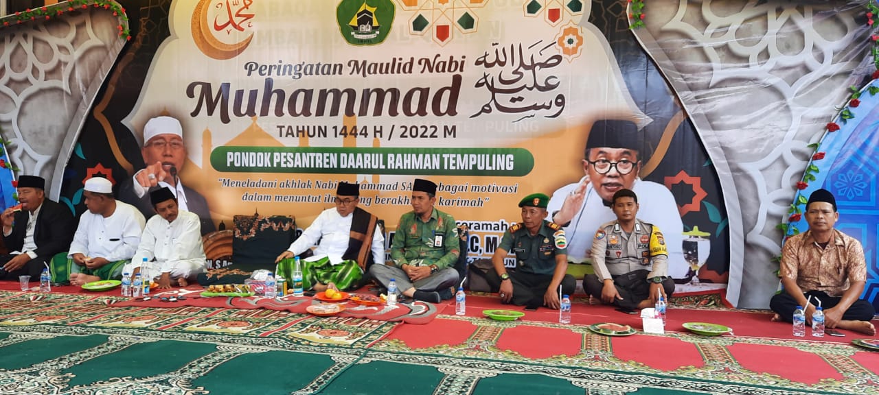 Danramil 03/Tpl Datang Beserta Anggota Hadiri Peringatan Maulid Nabi Muhammad SAW Tahun 1444 H di Ponpes Daruul Rahman 