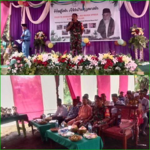 Babinsa 03/Tempuling Hadiri Kegiatan Haflah Akhirussanah Desa Karya Tunas Jaya