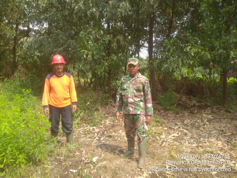 Babinsa Koramil 10/Pelangiran Lakukan Pencegahan Dari Ancaman Karhutla