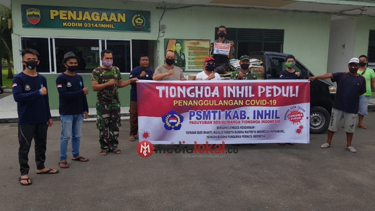Kodim 0314/Inhil Terima Bantuan dari Ormas di Inhil untuk Disalurkan ke Warga Terdampak Covid-19
