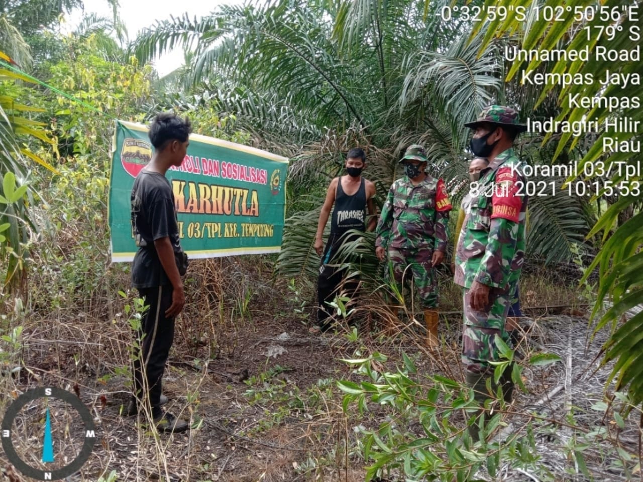 Ajak Warga Binaan, Babinsa 03/Tempuling Aktif Lakukan Patroli Dan Sosialisasi Karlahut