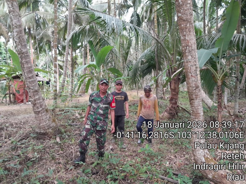 Babinsa Koramil 07/Reten Laksanakan Patroli Tapal Batas di Parit 1 Pulau Kijang