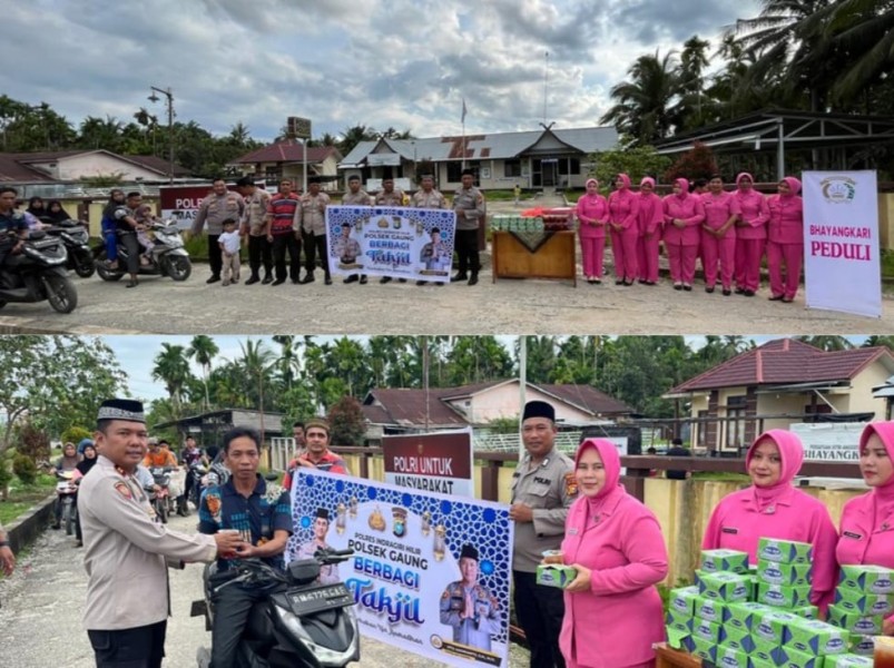 Polsek Gaung Gelar Kegiatan Bertamasya, Berbagi Takjil kepada Masyarakat di Bulan Suci Ramadan