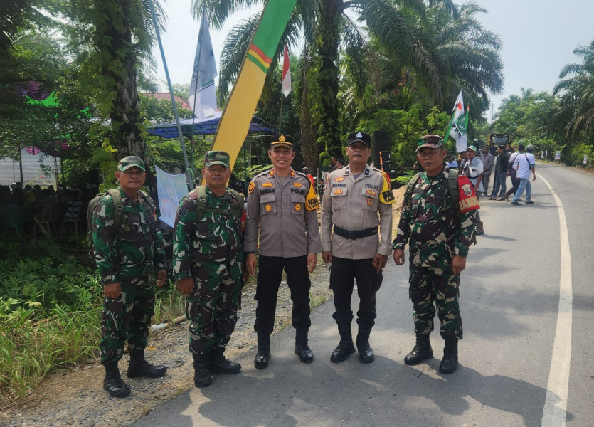 Kapolsek Kempas Pimpin Langsung Pengamanan Kampanye Pilkada 2024 di Desa Pekan Tua