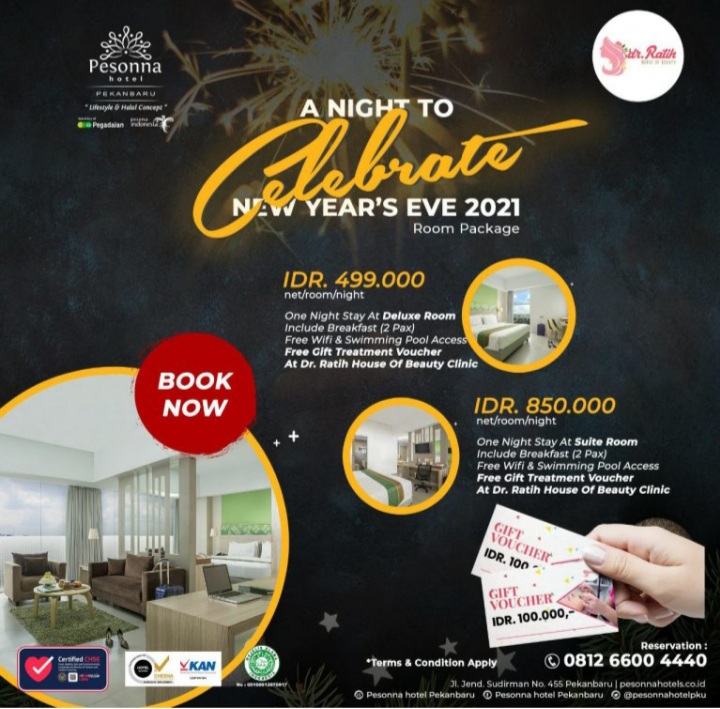 Sambut Malam Tahun Baru di Pesonna Hotel Pekanbaru, Ada Gift Spesial Menanti Anda Sambut Malam Tahun Baru di Pesonna Hotel Pekanbaru, Ada Gift Spesial Menanti Anda
