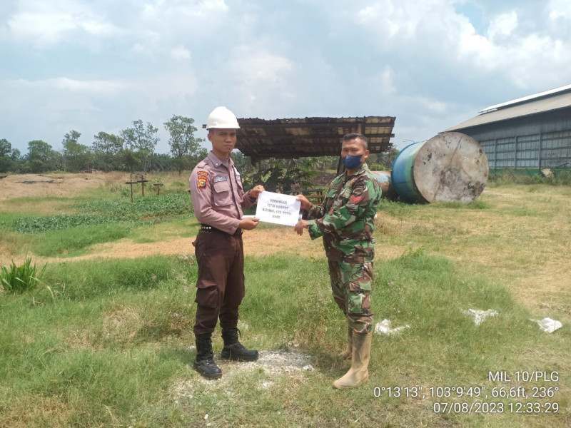 Danramil 10/Plg Turun Lakukan Verifikasi Titik Hotspot di Desa Tanjung Simpang