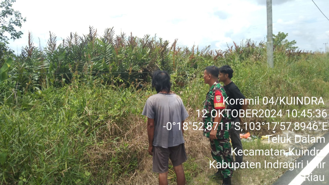 Dengan Kerjasama yang Erat, Babinsa Koramil 04/Kuindra Bersama Warga Lakukan Patroli Pencegahan Karhutla