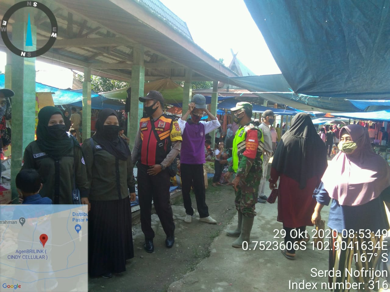 Lakukan Penegakan Prokes di Pasar Kembang, Ini Kata Babinsa Koramil 09/Kemuning Kodim 0314/Inhil