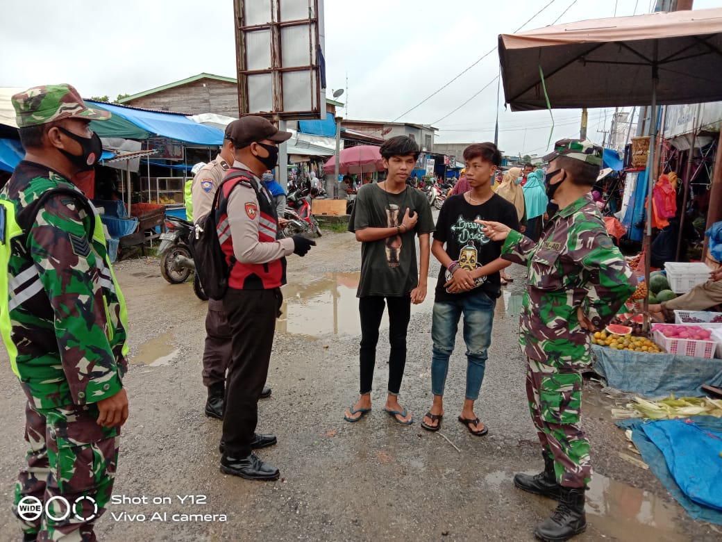 Koramil 03/Tempuling dan Satgas Tegaskan Masyarakat Untuk Patuhi Protkes