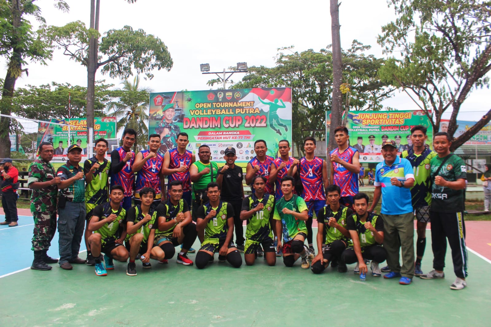 Dandim 0314/Inhil Hadiri Pertandingan Semifinal Volly Ball Putra Dandim Cup 2022