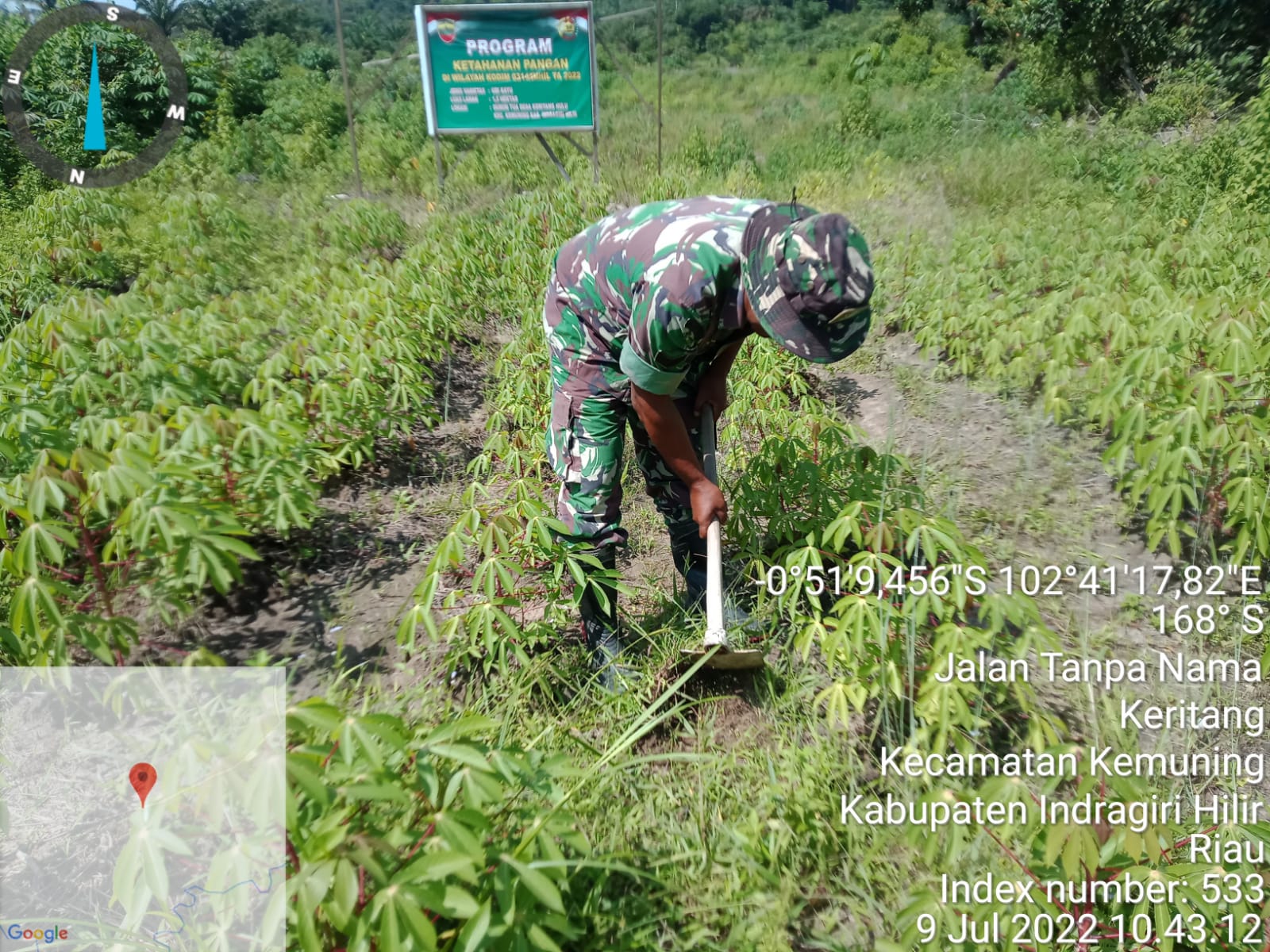 Koramil 09/Kemuning Terus Aktifkan Penanaman Ketahanan Pangan di Wilayah Binaan