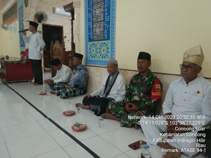 Danpos Concong Pelda Sri Wahyono Hadiri Maulid Nabi Muhammad, SAW di Wilayah Pos Ramil Concong Koramil 04/Kdr