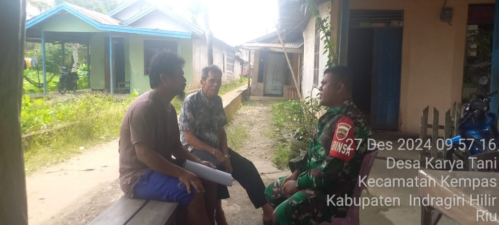 Babinsa Koramil 03/Tpl Jadikan RT dan Tokoh Pemuda Mitra Karib dalam Menjaga Kamtibmas