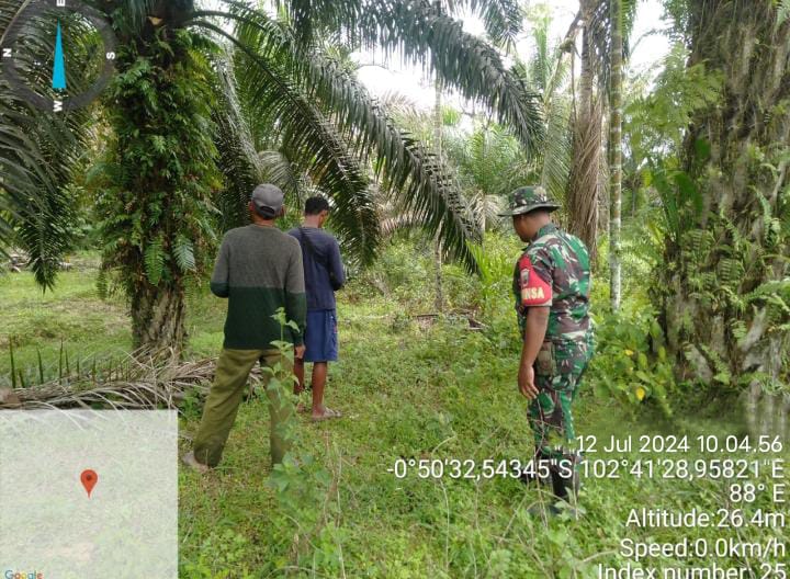 Musim Kemarau Mulai Melanda, Babinsa Koramil 09/Kemuning Intensipkan Patroli Karhutla di Sekayan