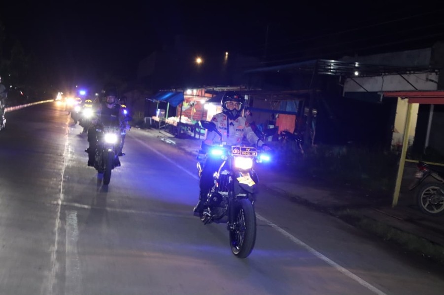 Tim Raga Polres Indragiri Hilir Gelar Patroli Antisipasi Premanisme dan Geng Motor