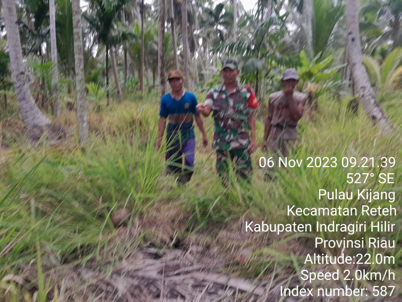 Untuk Memantau Titik Api, Babinsa Koramil 07/Reteh Lakukan Patroli Secara Rutin Terhadap Lahan dan Hutan