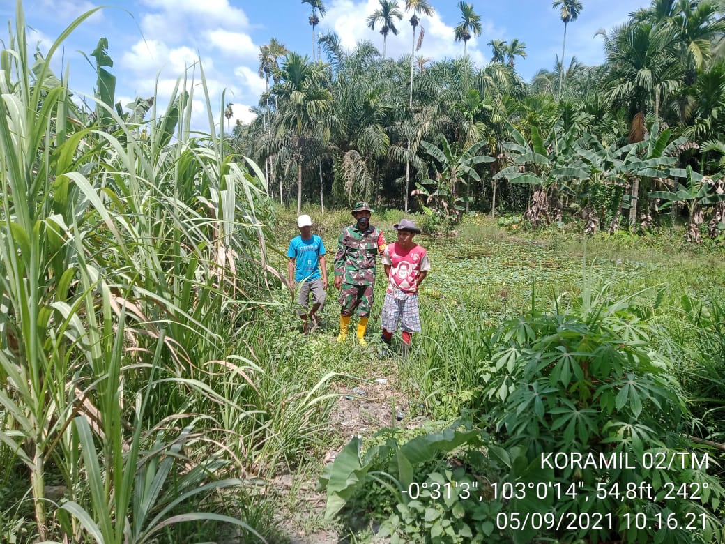 Babinsa Koramil 02/Tanah Merah Lakukan Upaya Pencegahan Karhutla di Desa Suhada