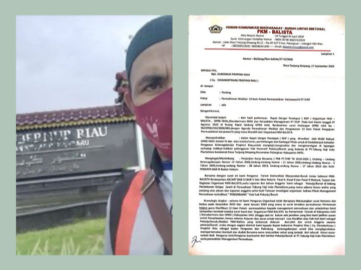 FKM-Balista Minta Disnakertrans Riau Lakukan Investigasi di PT THIP Pelangiran
