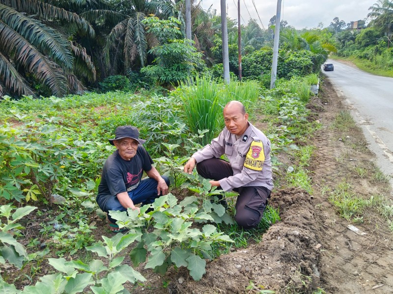 Apresiasi Pemanfaatan Lahan Pekarangan Bhabinkamtibmas Polsek Kemuning Sambangi   Warga Sekitar