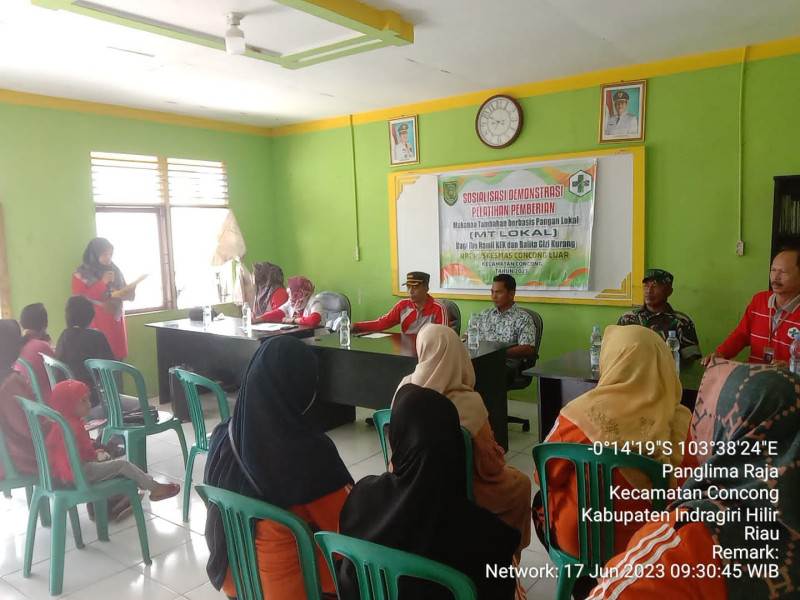 Danpos Concong Pelda Sri Wahyono, Mewakili Danramil 04/Kdr, Acara Demonstrasi Pelatihan Pemberian Makanan Tambahan