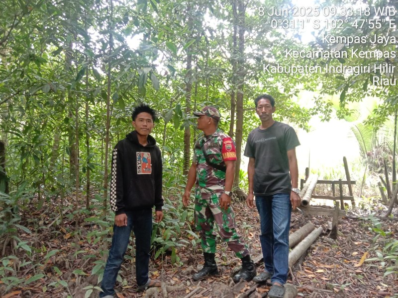 Babinsa Sertu Pardamaean Siregar Laksanakan Patroli Karhutlah di Wilayah Kempas Jaya, Pastikan Situasi Aman dan Terkendali