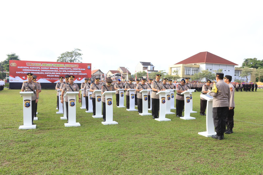Polda Riau Gelar Sertijab Para PJU, Kapolda Riau : Welcome to the Winning Team
