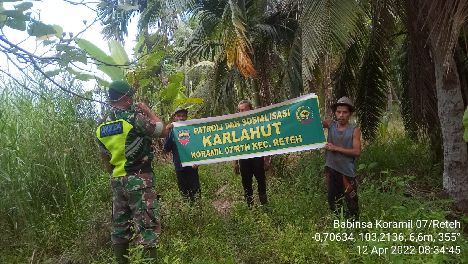 Babinsa Koramil 07/Reteh, Kopda Sudarwis Melaksanakan Patroli Bekas Karhutla