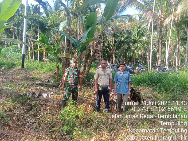 Bersama Masyarakat, Babinsa Koramil 03/Tpl Bekerjasama Untuk Jaga Karhutla
