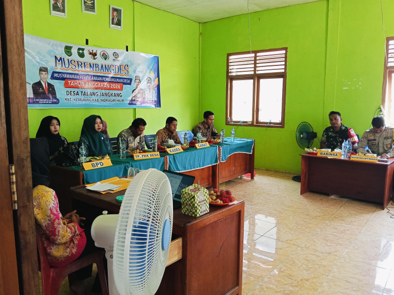 Dukung MusrenbangDes Desa Talang Jangkang TA 2026, Babinsa Koramil 09/Kemuning Harapkan Lebih Maju dan Sejahtera