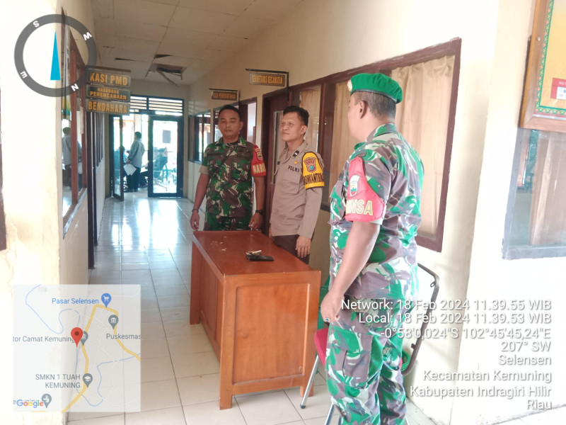 Rapat Pleno Terbuka Rekapitulasi Hasil Perhitungan Pemilu Tahun 2024 Didampingi Danramil 09/Kmg