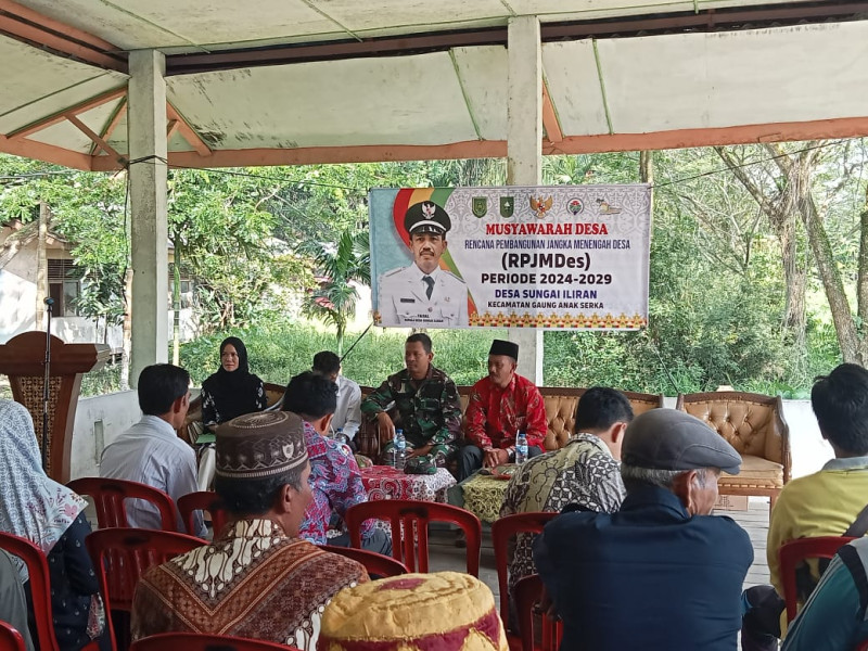 Babinsa Koramil 05/Gas Serka Nawawi Hadiri Musdes RPJMDes, Babinsa Siap Dukung Program Pemerintah Desa