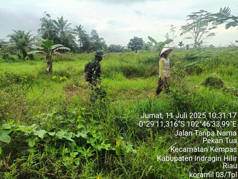 Patroli dan Sosialisasi Karlahut: Babinsa Kopka RH Tambunan Bersinergi Dengab Warga Desa Harapan Jaya