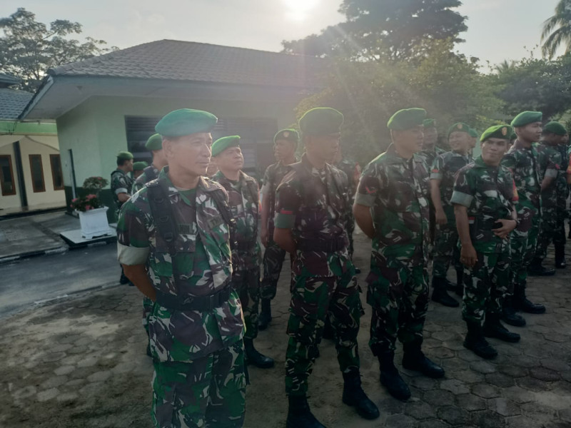 Giat Pengecekan Prajurit, Babinsa Pelda Nofiandi Gelar Apel Gabungan